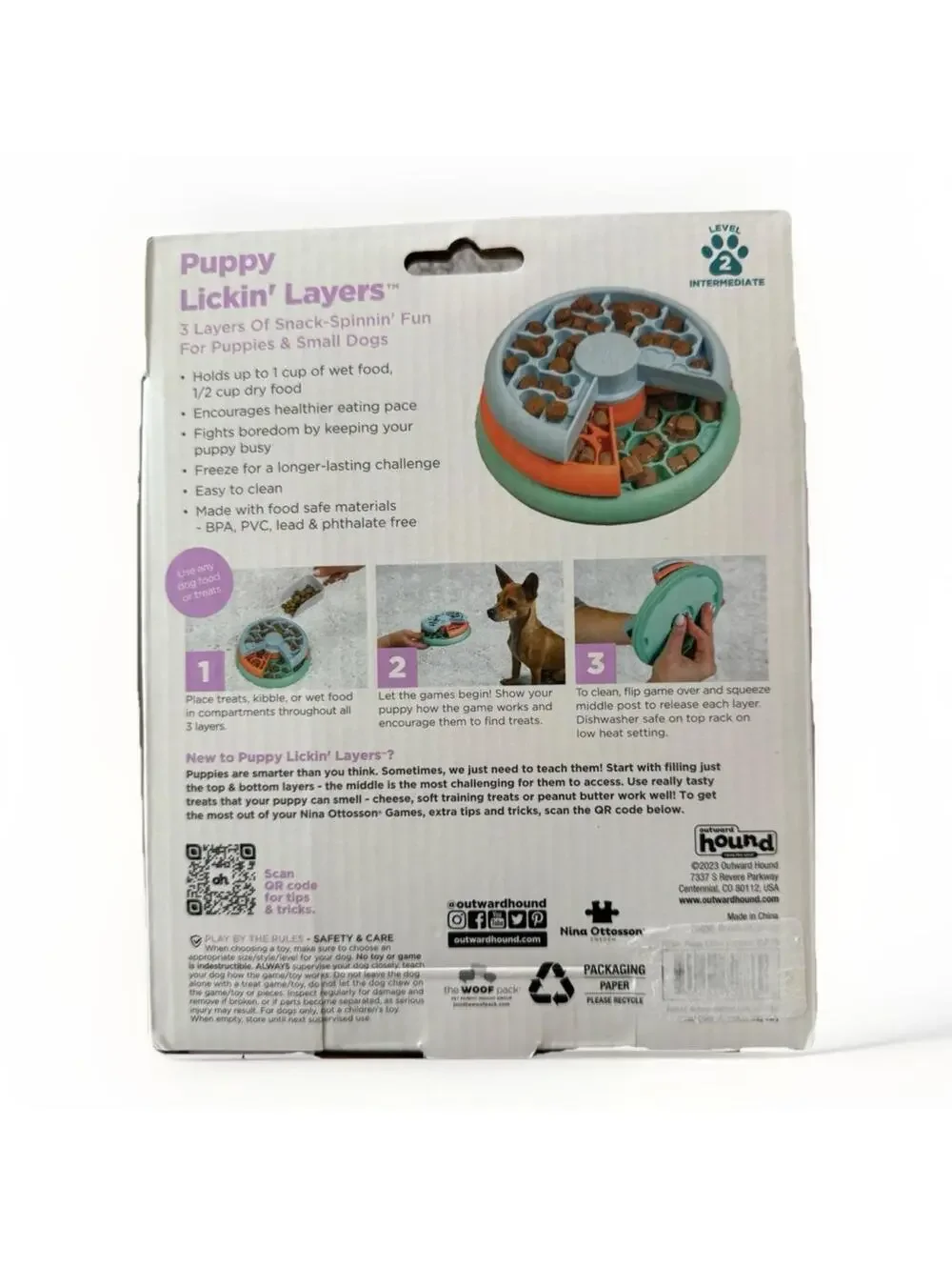 (RGB1) Outward Hound Puppy Lickin' Layers 1 Cup Puzzle Feeder Intermediate Lvl 2